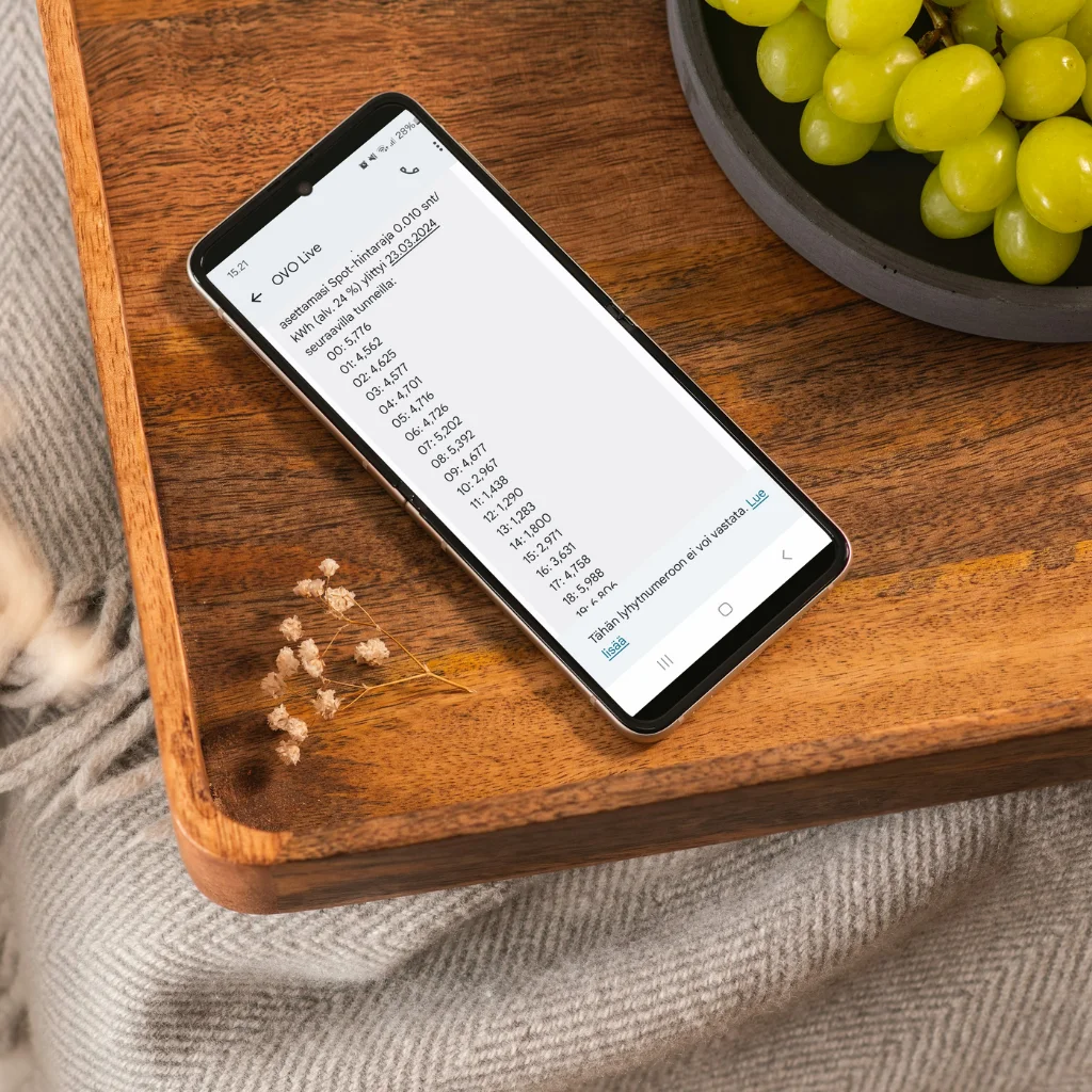 spot-hinnat sms-viestinä